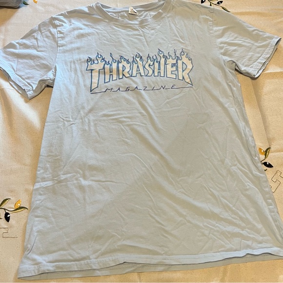 Thrasher Magazine Ice Fire Light Blue Tee Medium! - Picture 1 of 5